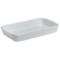 Pillivuyt Porcelain Small 3-Cup, 9-1/2-by-5-Inch Rectangular Baker