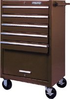 Proto 44209 27"Wx18"Dx37-1/2"H Brown 5-Drawer Standard-Duty Roller Cabinet