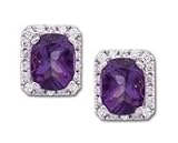 14kt White Gold Diamond and Ruby Studs (.10 ct. tw.)