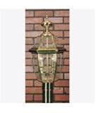 IMAGE OF Quoizel NY9042B Newbury 2 Light Outdoor Post Lamp in Polished Brass with Clear Beveled Glass glass