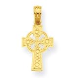 Genuine IceCarats Designer Jewelry Gift 14K Celtic Cross With Eternity Circle Pendant