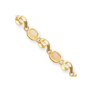 14k Opal Bracelet - 7 Inch - 7mm - Lobster Claw by