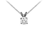 14K Black Gold : Round Diamond Solitaire Pendant - 0.75 CT TW.