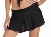 Pleated solid color black school girl skirts