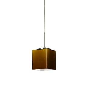 Buy American Fluorescent GEPLAMSN Geo 5-1.3 Watt LED Pendant, Satin Nickel with Amber... by American Fluorescent now!