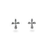 Eve's Addiction Petite Sterling Silver Cross Earrings