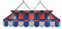 Imperial Texas Rangers Licensed 40-Inch Rectangular Stained Glass Billiard Table Light