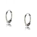 New Sterling Silver Decorative Celtic Hoop Earrings