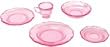 Miniature Chrysnbon 5 Piece Dish Set in Pink Depression Glass