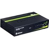TRENDnet 5-Port GREENnet Switch (5 x 10/100Mbps Auto-MDIX RJ-45 Ports) TE100-S50g (Black Metal)