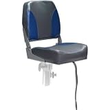 DeckMate FS20 Fishing Boat Seat - Charcoal Gray & Blue
