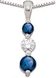 3 Stone Sapphire Pendant