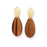 Earrings 14k Tiger's eye Drop