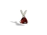 14K White Gold Genuine Trillion Garnet Pendant