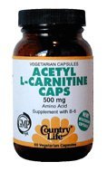 Acetyl L-Carnitine 500mg w/B-6 Gluten-Free - 120 - VegCap