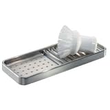 STAINLESS steel SINK TRAY SPONGE soap brush HOLDER NEW