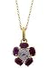 Sterling Silver VML Genuine Ruby and Diamond Accent Flower Pendant