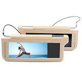 PAIR TAN 12.2 COLOR SUNVISOR LCD DVD TFT HIGH RESOLUTION VIDEO MONITOR SCREENS SUN... 