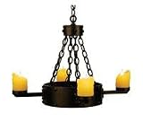 Meyda Tiffany Custom Lighting 67972 Kingston 4-Light Chandelier, Matte Copper Vein Finish with Amber Faux Melting Candles