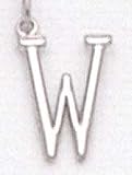14kt Solid White Gold Initial W Charm - LET101W