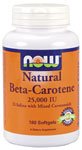 Natural Beta-Carotene by NOW Foods - (25000IU - 180 Softgels)