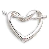 925 Sterling Silver Floating Heart Slide Pendant Necklace