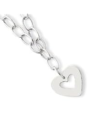 Sterling Silver Heart Dangle Necklace QG2101-16"