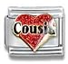 Jewelry : Clearly Charming Cousin in Red Heart Italian Charm 18k Gold and Glitter Enamel Love Theme by Casa D'Oro