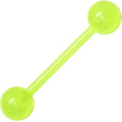 Bioplast Green Glow In The Dark Barbell Tongue Ring