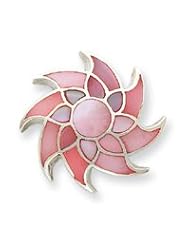 Sterling Silver Pink Shell Fancy Slide