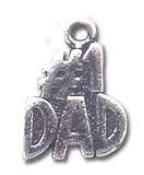 Solid Sterling Silver #1 Dad Charm