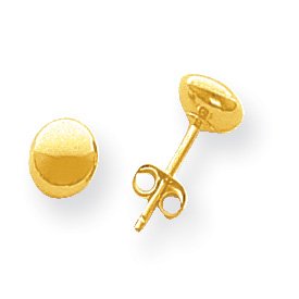 14k Gold Polished 5mm Button Bead Earrings