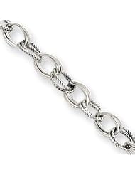 Sterling Silver Antiqued Fancy Link Bracelet QG1588-7.5"
