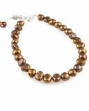 Chocolate Brown Pearl Strand Bracelet