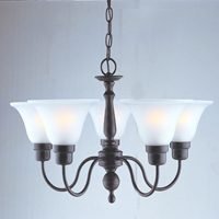 Five Light Chandelier Fixture, Bronze by World Wide Sourcing