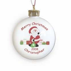 Personalised Babies 1st Christmas Oval Shaped Bauble