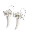 Azuni Sterling Silver White Dragon Tooth Earrings 