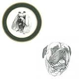 Bull Mastiff 10' Green Plate, Porcelain by Rosalinde (10' diameter)