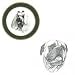 Bull Mastiff 10' Green Plate, Porcelain by Rosalinde (10' diameter)