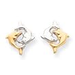 Sardelli - 14kt White Gold & Rhodium Dolphin Post Earrings
