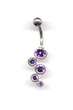Bubbles Navel Bar in Amethyst
