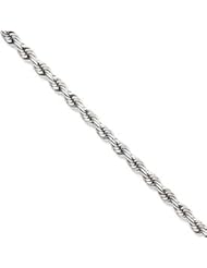 14k Gold White Gold 5.5mm D/C Rope Chain 22 Inches