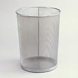 ROLODEX / ROL22354 / Wastebasket, Round, Wire Mesh, Pewter / Sold as 1 EA