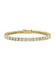 Diamond Tennis Bracelet : 14K Yellow Gold - 4.00 CT Diamonds