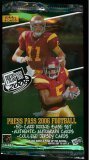 2006 Press Pass Football Cards Unopened Hobby Pack (4 cards/pack, possible autographs or jersey cards + Rookie cards of Matt Leinart, Reggie Bush, Vince Young, Jay Cutler, Mario Williams, LenDale White, and more)