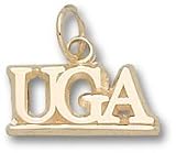 Georgia Bulldogs UGA with Bar 3/8 Charm - 14KT Gold Jewelry