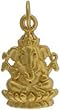 Detailed Ganesh and Lotus Flower Pendant in Gold Vermeil, #7639