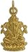 Detailed Ganesh and Lotus Flower Pendant in Gold Vermeil, #7639