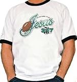 Jesus Football (In His Name I Play) Ringer T-Shirt