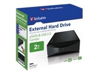 Verbatim 2TB externe Festplatte 8,9 cm (3,5 Zoll), 7200rpm, eSATA, USB 2.0) Black Steel